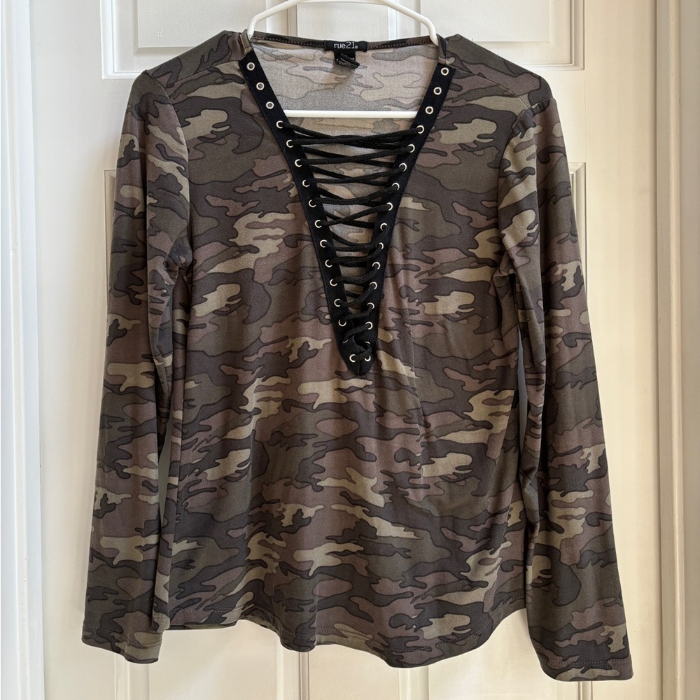 Long Sleeve Camo Top Camouflage Shirt Rue 21